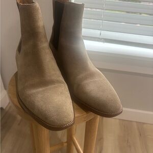 Saint Laurent Beige Suede Chelsea Boots